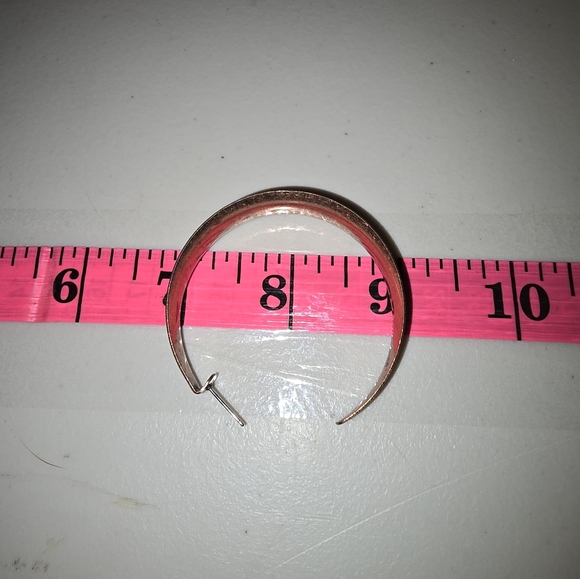 Copper Hoop Post Earrings 13 - Picture 3 of 3